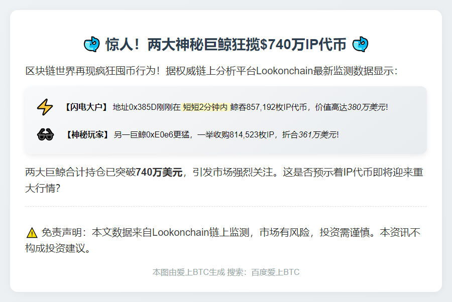 两鲸鱼持超740万美元IP