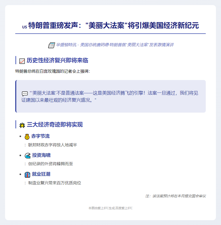 特朗普称“美丽大法案”推动经济增