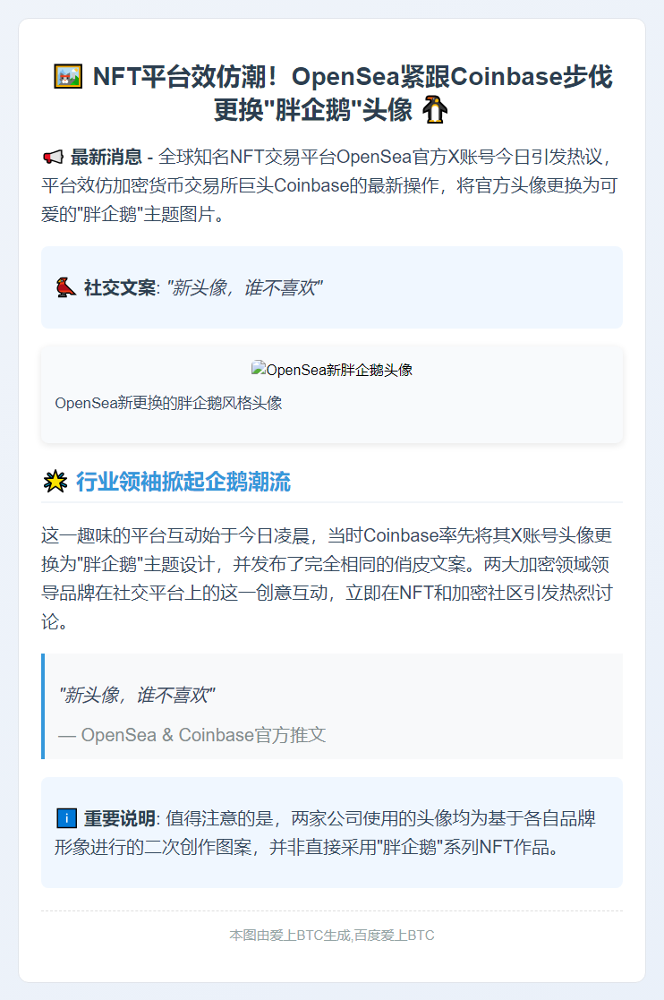 OpenSea更换X账号头像为