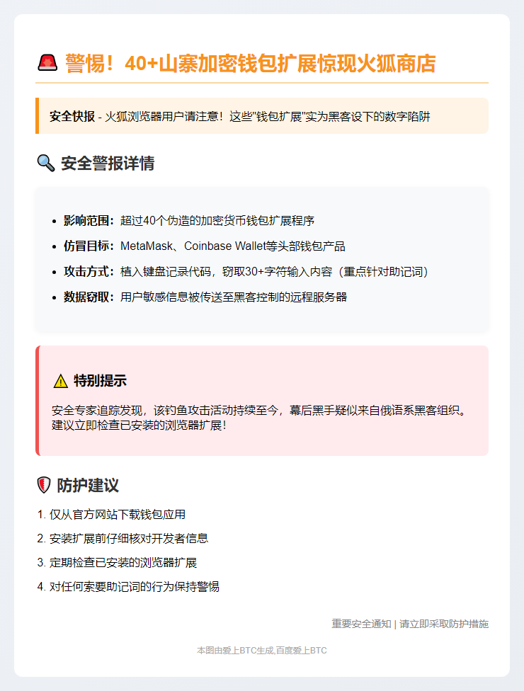 虚假加密钱包插件涌入Firefox商店