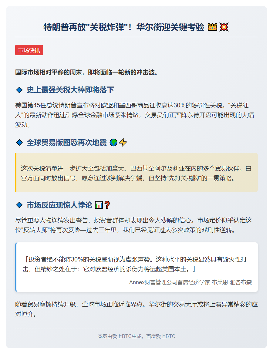 特朗普关税新政考验市场弹性