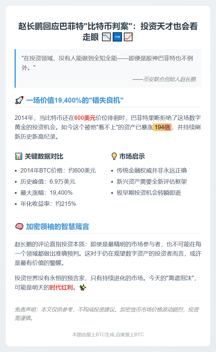 赵长鹏：巴菲特也非全知全能