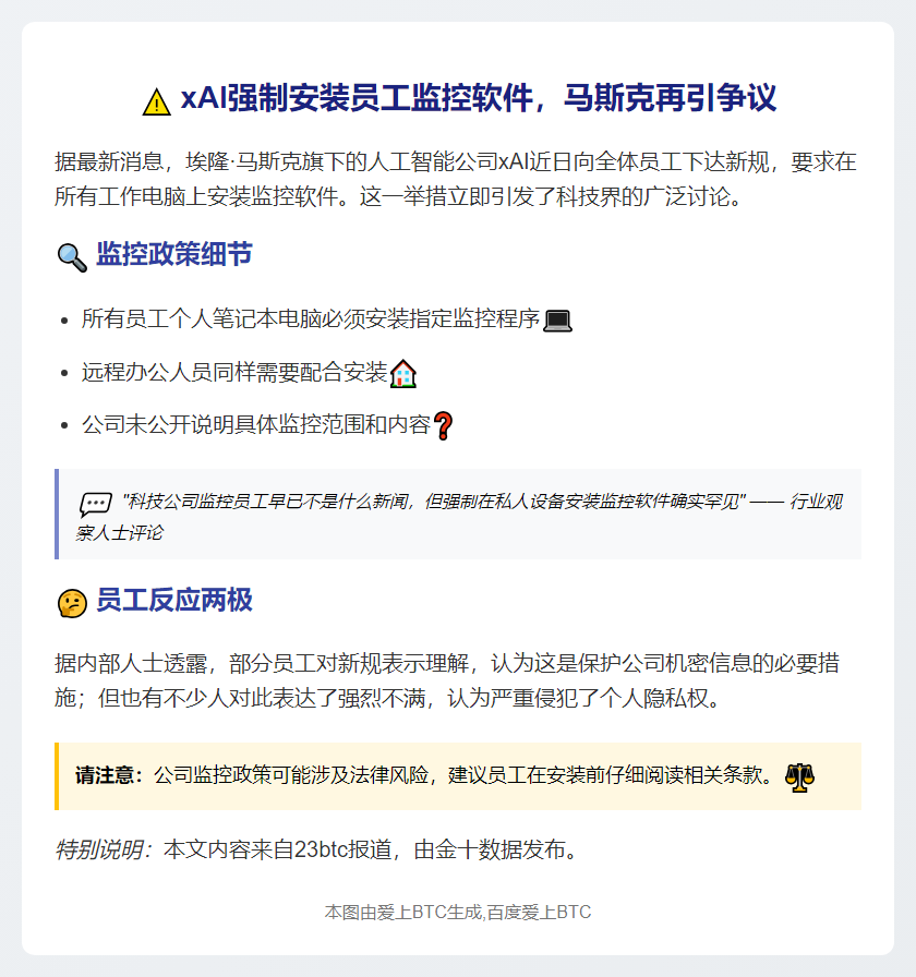 xAI强制员工安装电脑监控软件