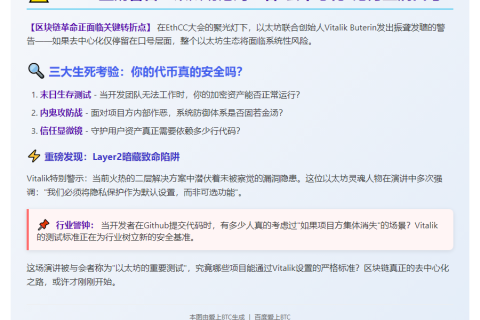 Vitalik：ETH遇险的隐患是口号式去中心化