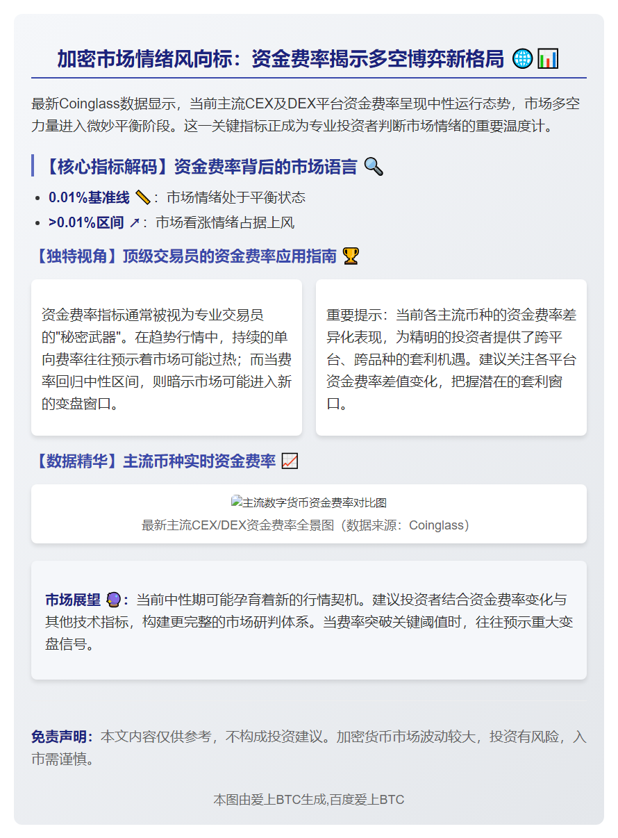 主流交易所资金费率中性