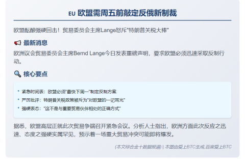 欧盟需周五前敲定反俄新制裁