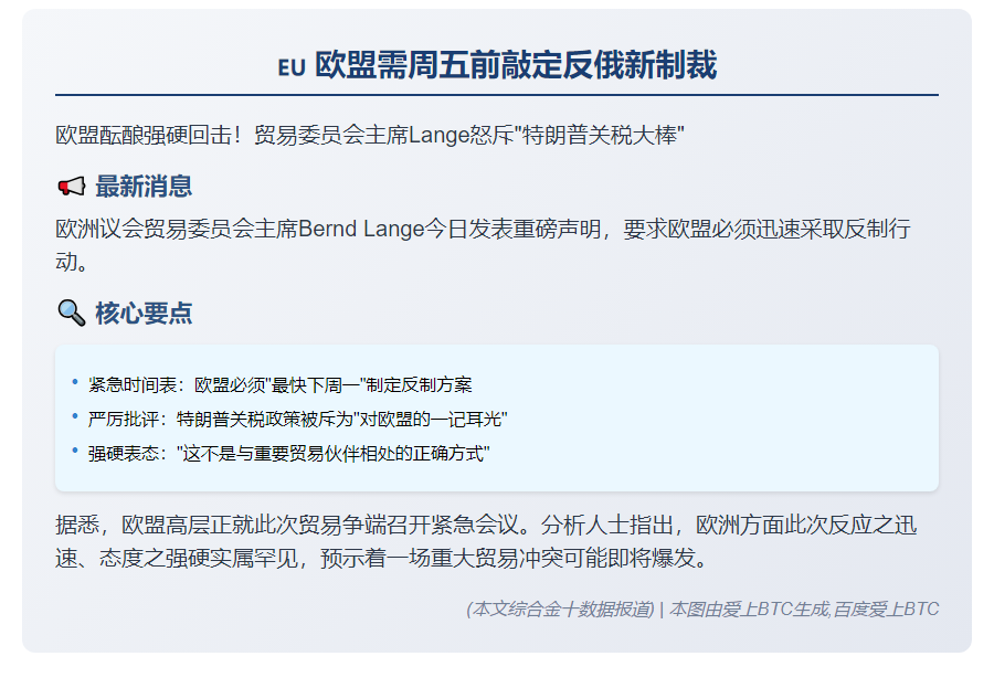欧盟需周五前敲定反俄新制裁