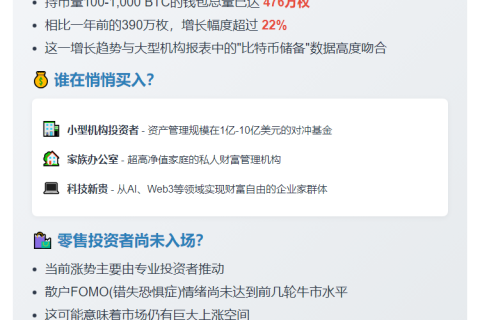 小型机构、基金及富人加速囤积比特币