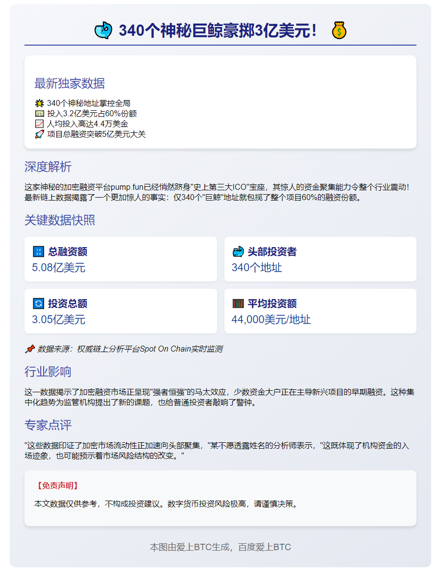 pump.fun前340地址投入超3亿$，占比60%