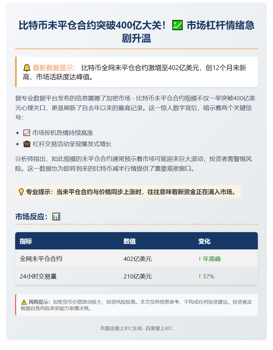 比特币未平仓合约破402亿