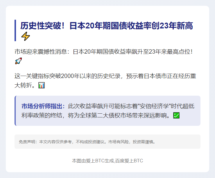 日债20年期收益率创24年新高