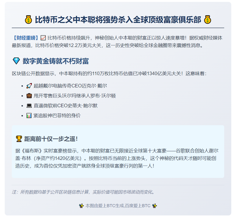 本聪将进富豪榜前十