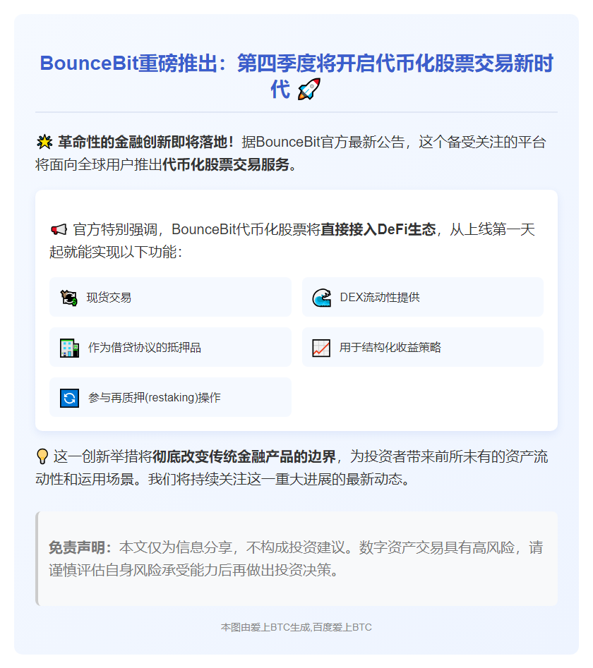 BounceBit Q4推代币化股票交易