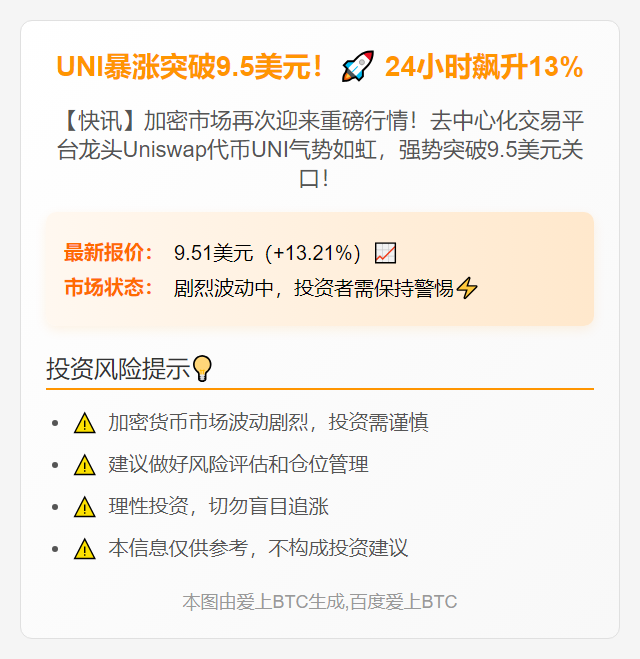 UNI突破9.5美元