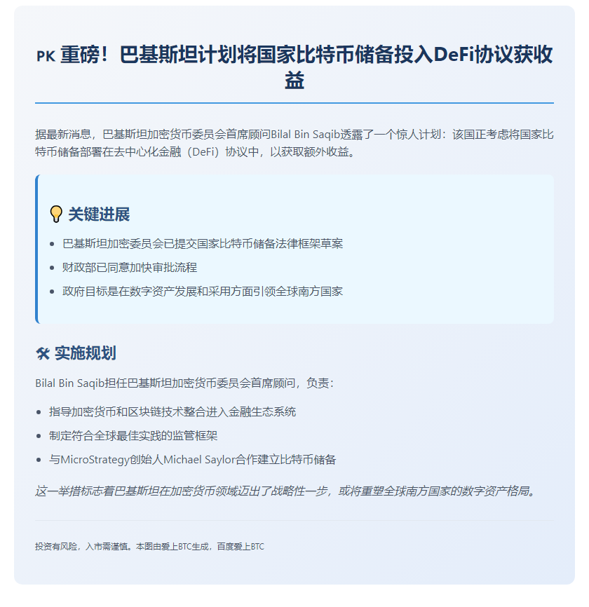 巴基斯坦拟用比特币储备投资DeFi获利