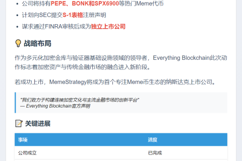 区块链公司成立MemeStrategy 计划赴美上市