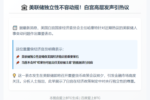白宫官员：美联储需保持独立