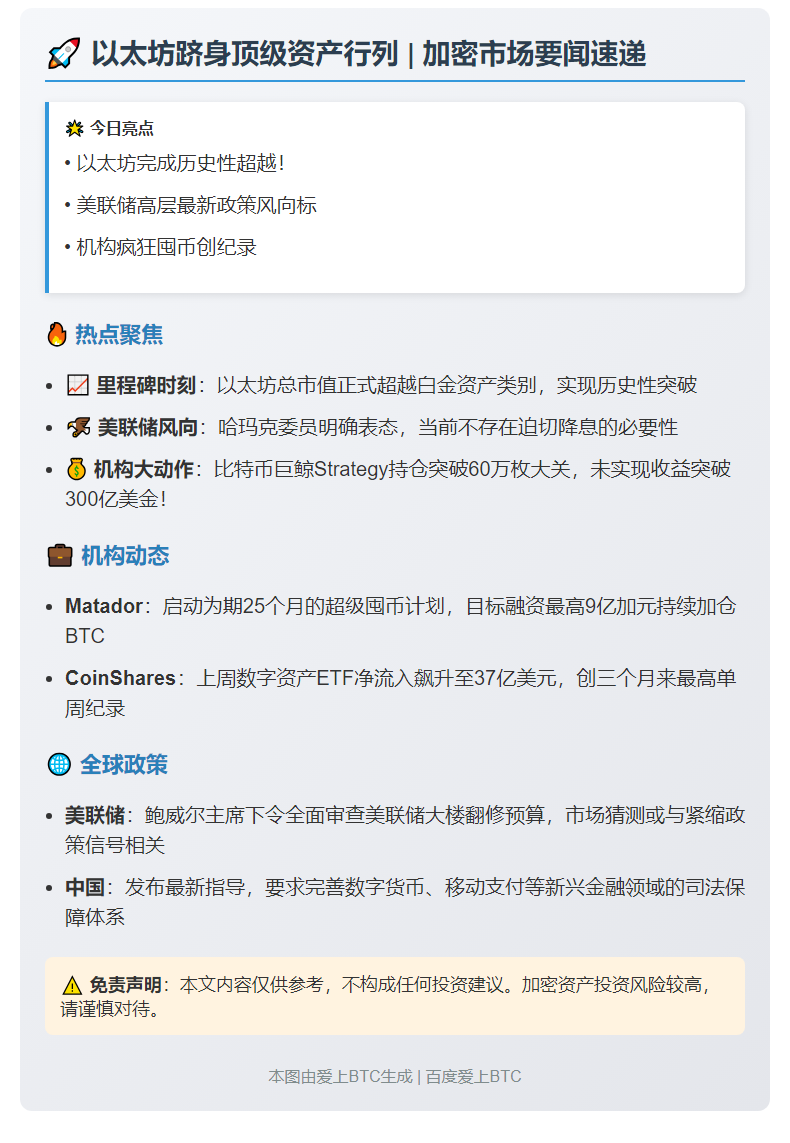 23btc晚报 | 7月14日重要动态速览