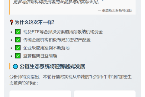 伯恩斯坦：比特币2025年底或2026年初达20万美元