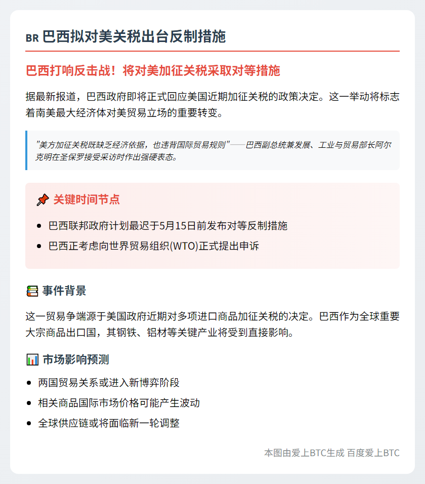 巴西拟对美关税出台反制措施
