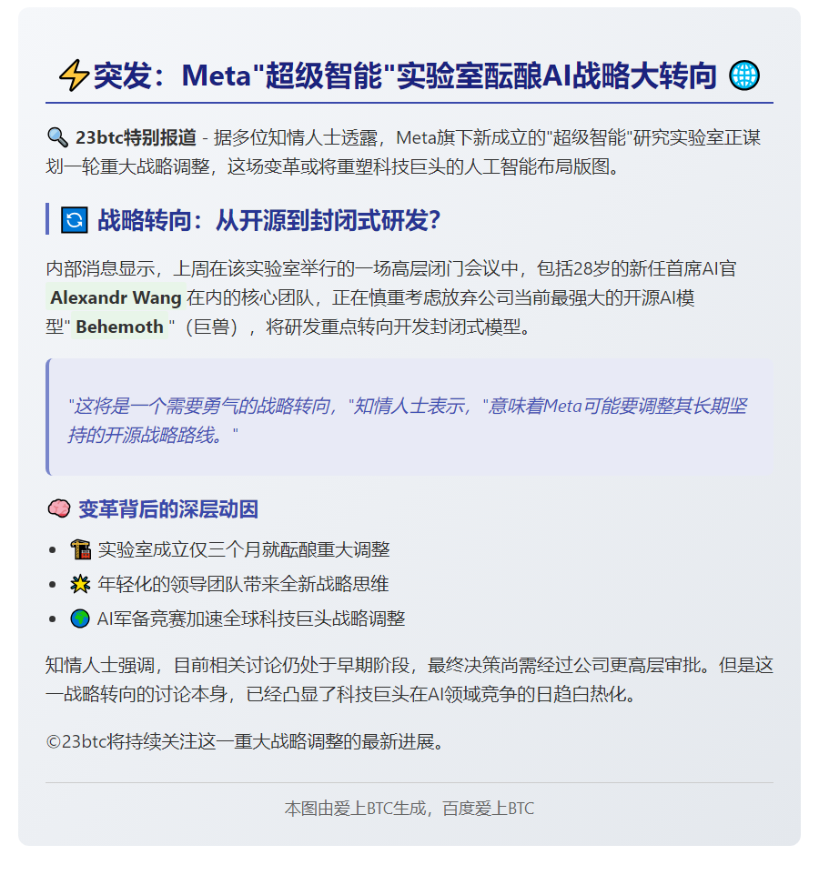 Meta调整AI战略打造超级智能