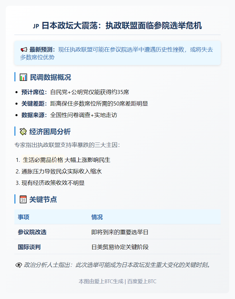 日媒：石破茂联盟或失参议院多数