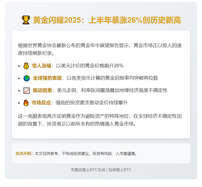 上半年黄金涨势创纪录
