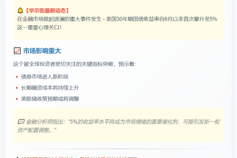 美30年债收益率重返5%
