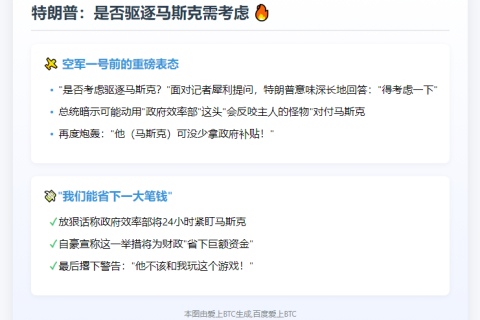 特朗普：是否驱逐马斯克需考虑
