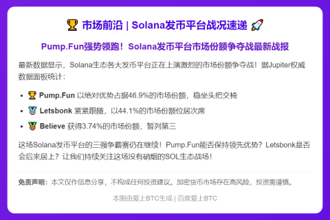 "Pump.Fun占Solana发币市场近半份额"