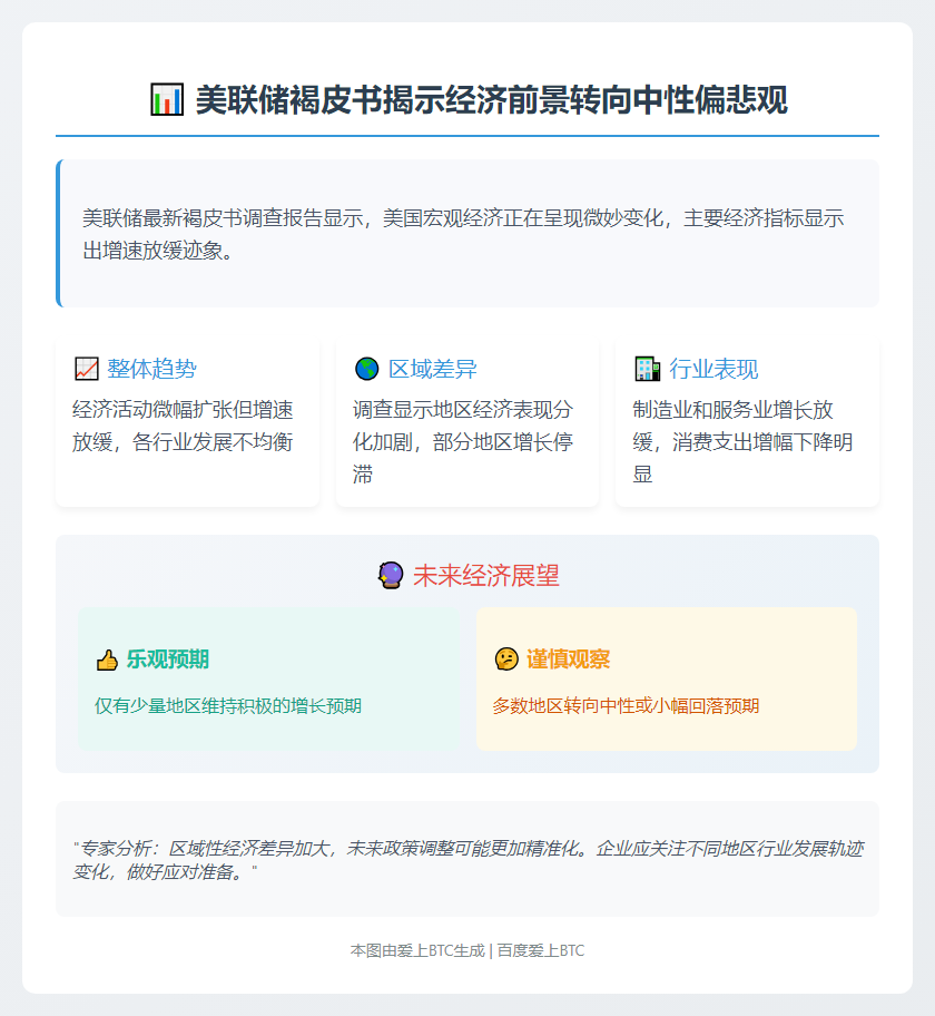 美联储褐皮书：经济前景中性偏悲观
