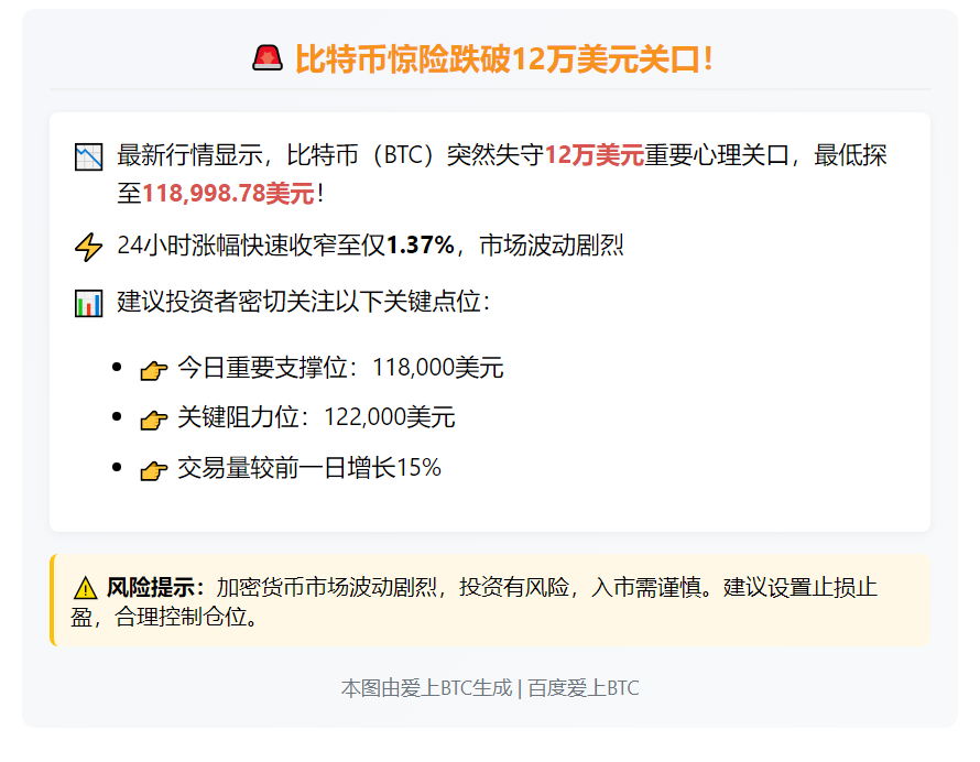 BTC跌破11.9万