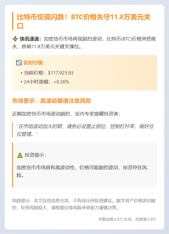 BTC失守118000美元