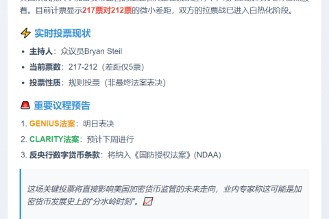 美众议院加密法案投票 217-212
