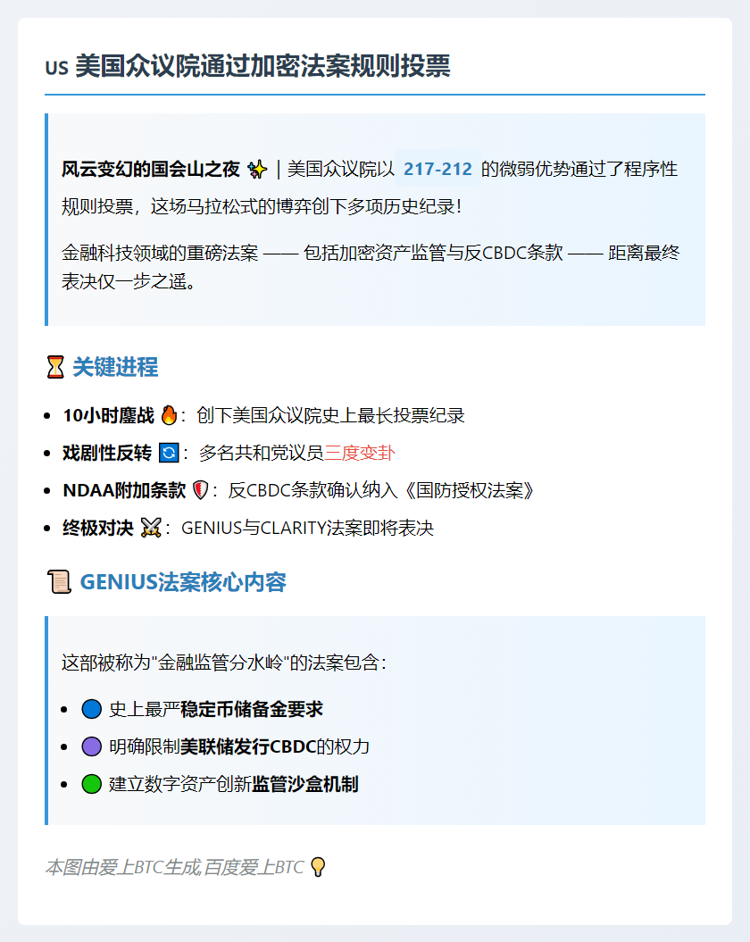 美国众议院通过加密法案规则投票