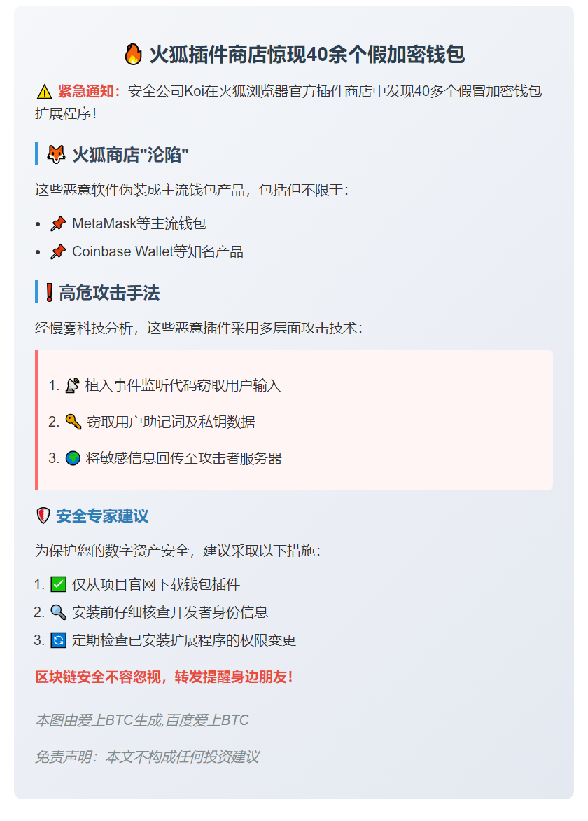 火狐插件商店惊现40余个假加密钱包