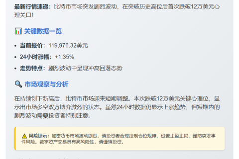 BTC跌破12万美元