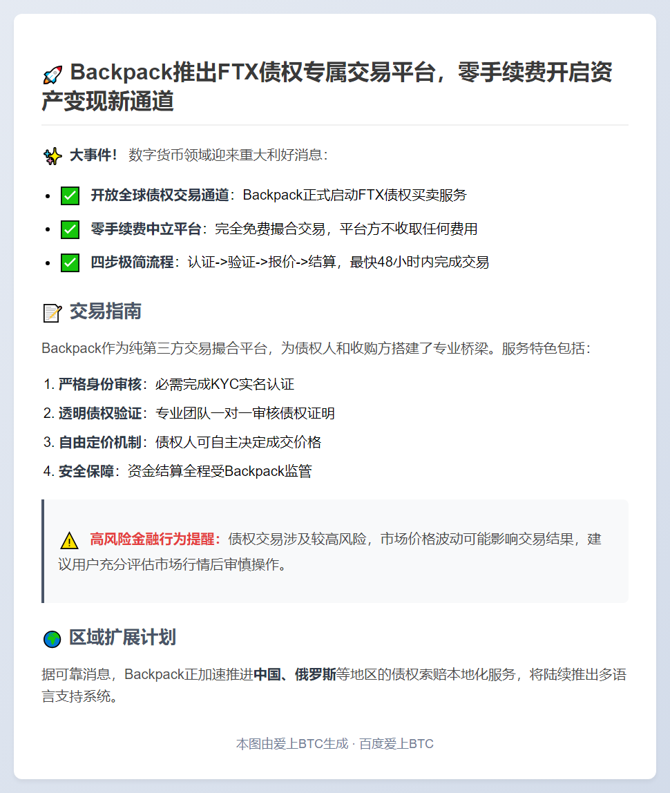 FTX债权出售通道已开放