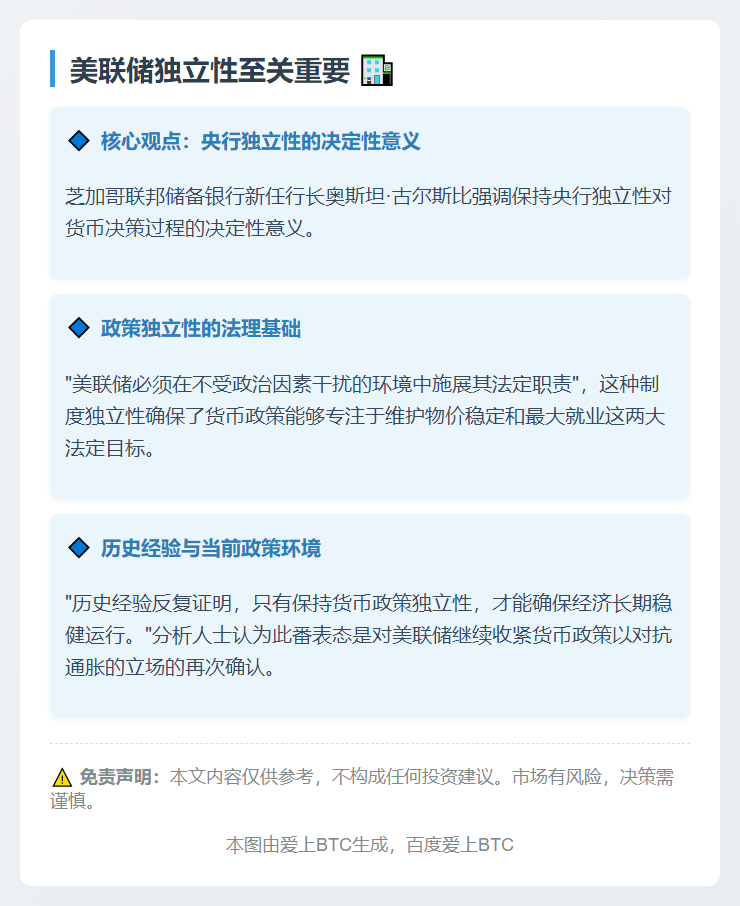 美联储独立性至关重要