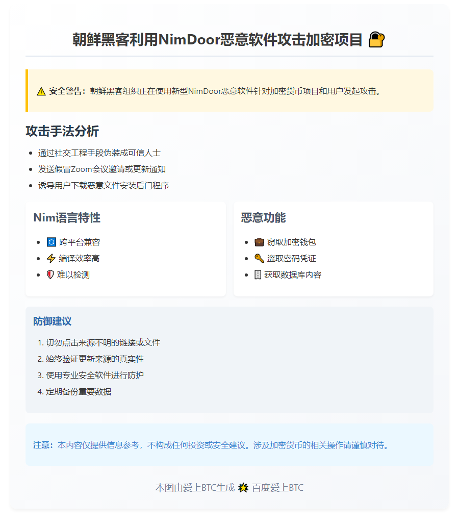 朝鲜黑客以NimDoor恶意软件攻击加密项目

朝鲜黑客用NimDoor恶意软件袭击加密项目