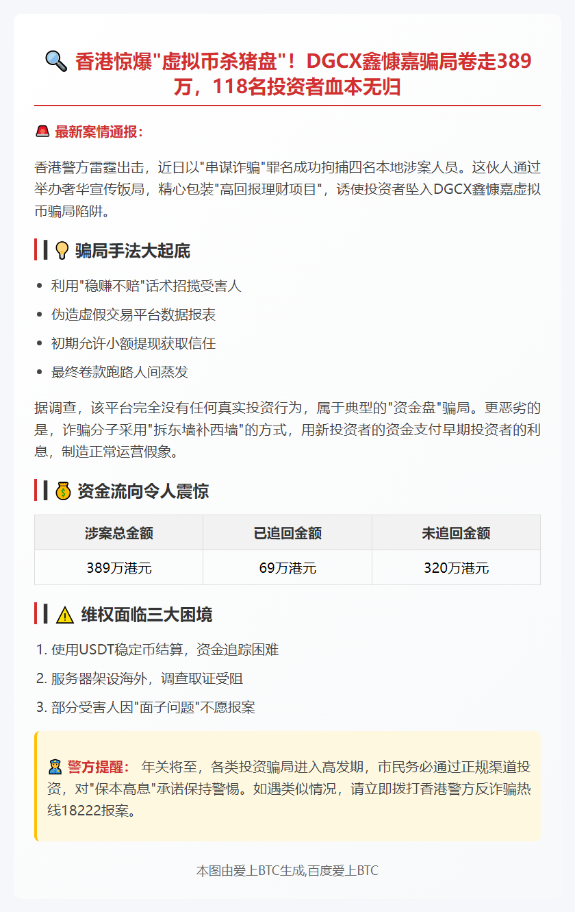 香港警方破DGCX骗局逮4人，百名港人受骗