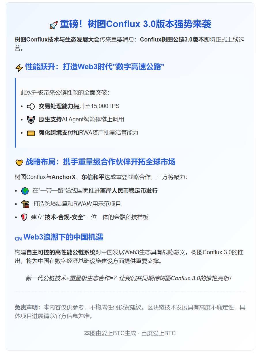 "Conflux 3.0公链8月上线"