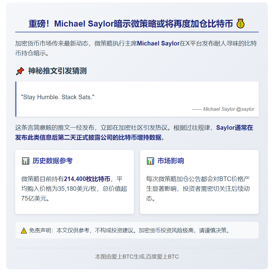 Michael Saylor公布比特币持仓 下周或增持
