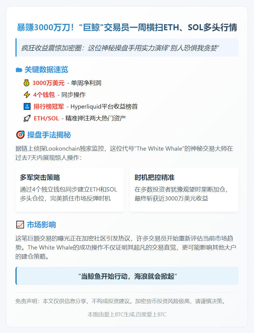 "顶级交易员做多ETH和SOL获利3000万"
