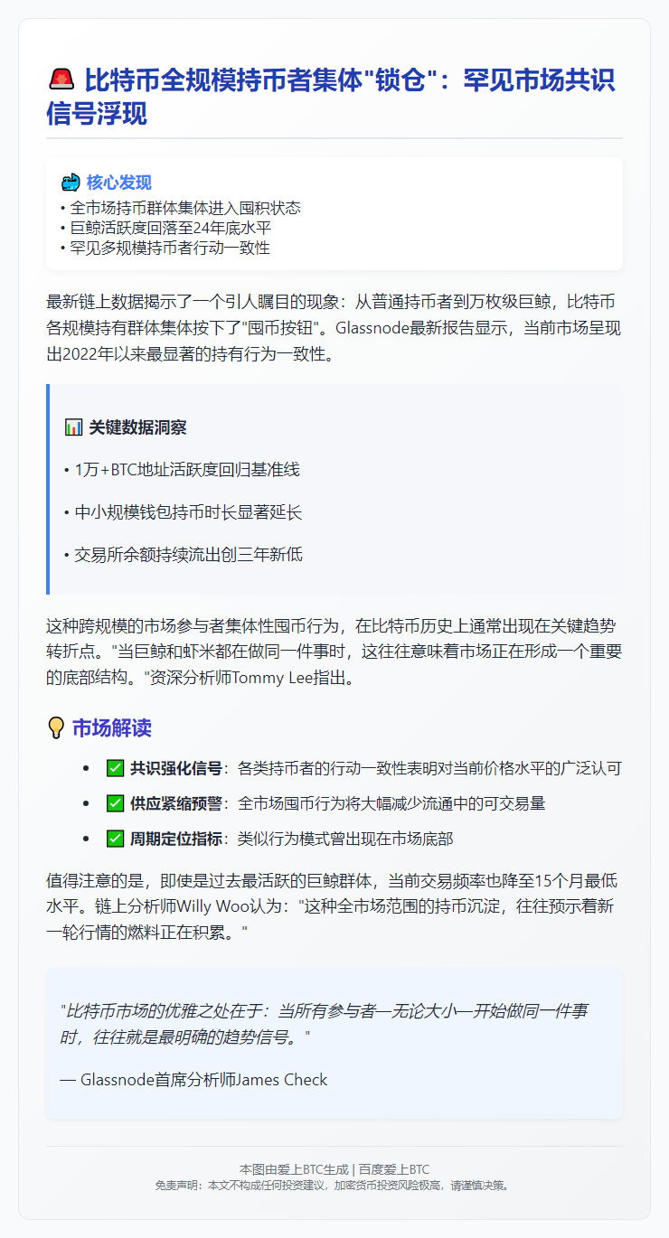 比特币各群体再入囤币模式，共识强烈