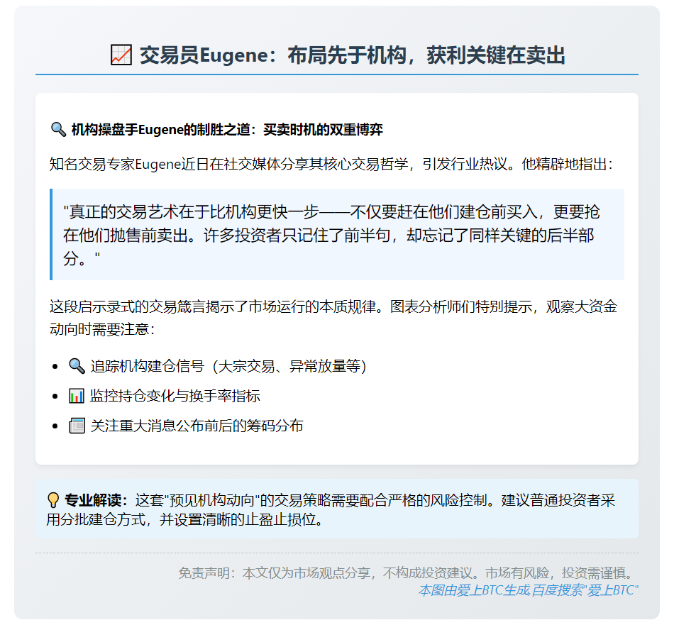 交易员Eugene：布局先于机构，获利关键在卖出