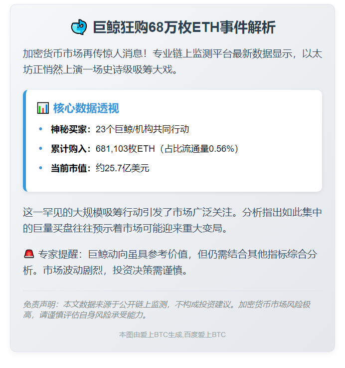巨鲸狂购68万枚ETH