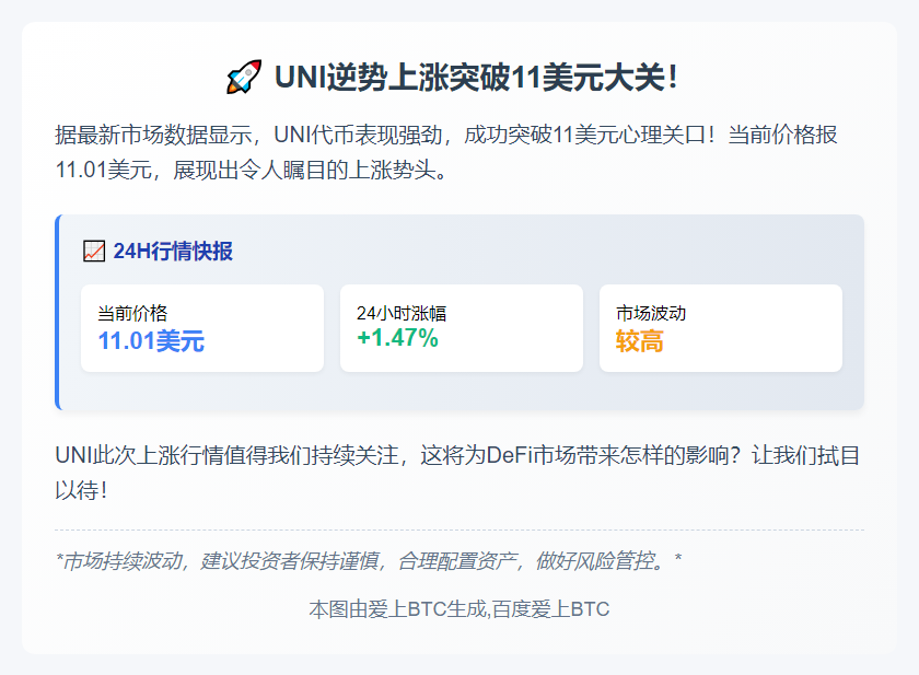 UNI突破11美元