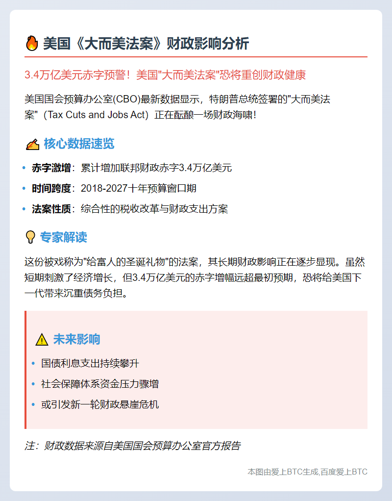 美国《大而美法案》或致赤字增3.4万亿