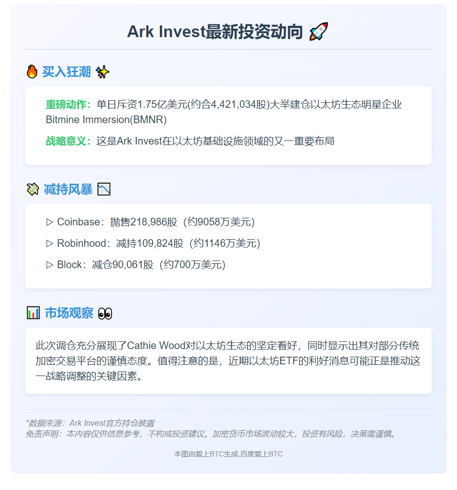 "Cathie Wood买入1.75亿美元BMNR"